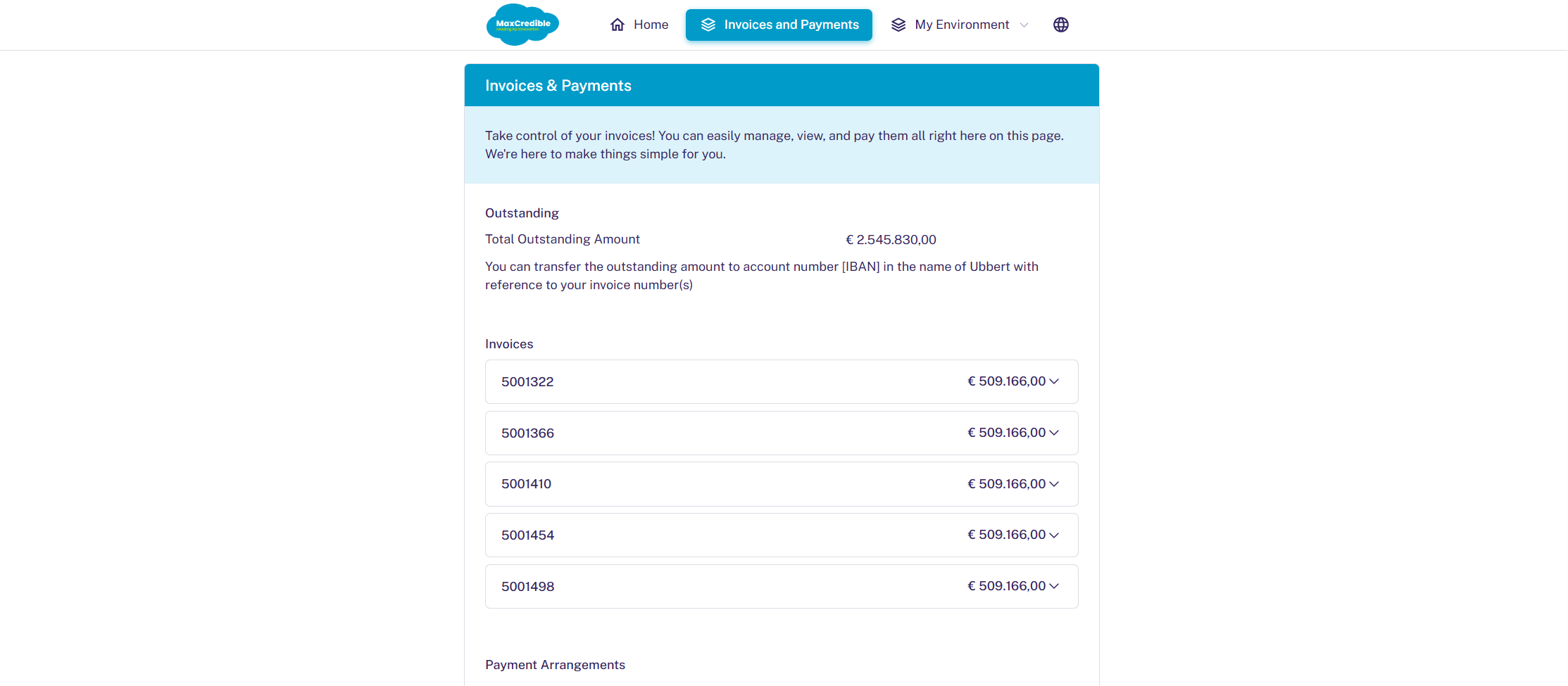 Customer Portal - View Invoices